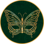 Entyse Lyfe gold butterfly logo on a deep emerald green circle