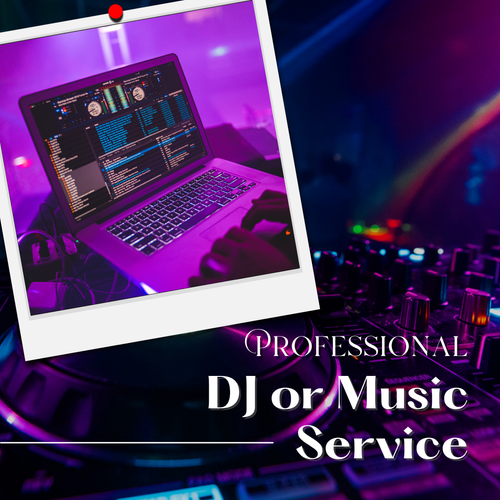 DJ mixing at a lit console during a wedding reception