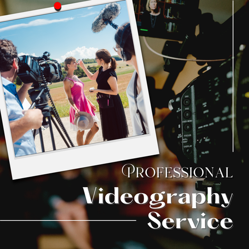 Videographer filming guests outdoors at a wedding
