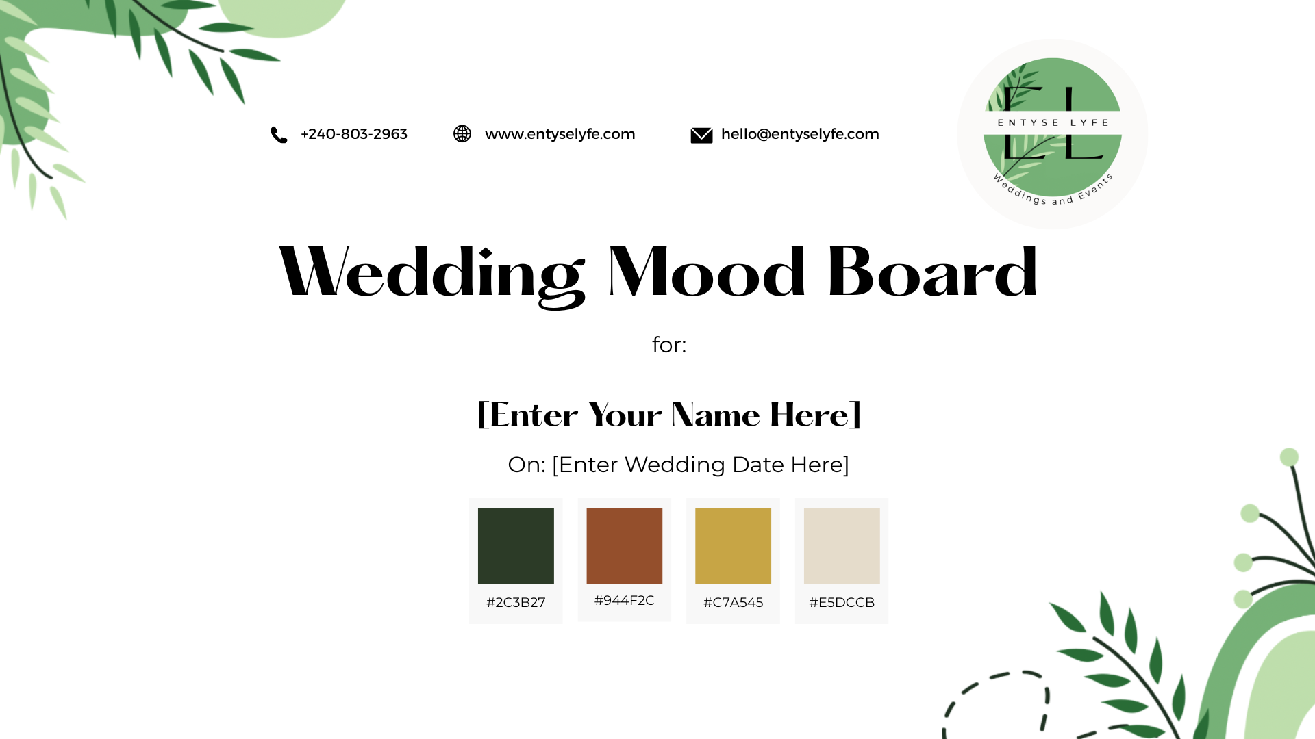 Wedding Mood Board Template Cover